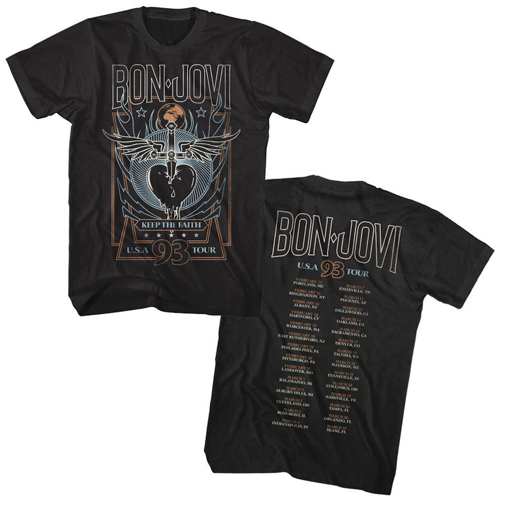 Bon Jovi Keep The Faith Usa Tour 1993 Mens T Shirt