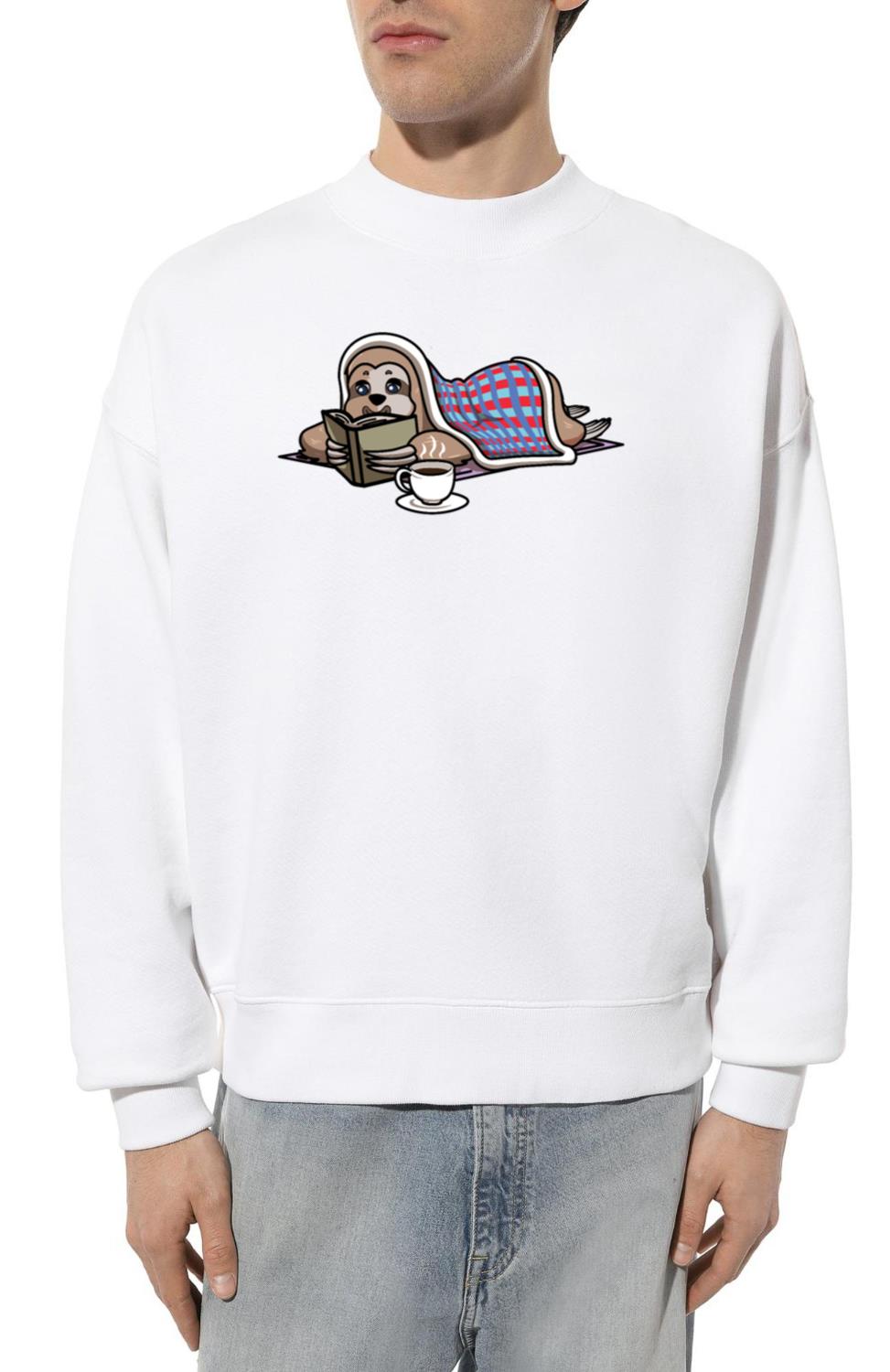 Book Nerd Boooks Librarian Sloth Reading - Unisex Sweatshirt