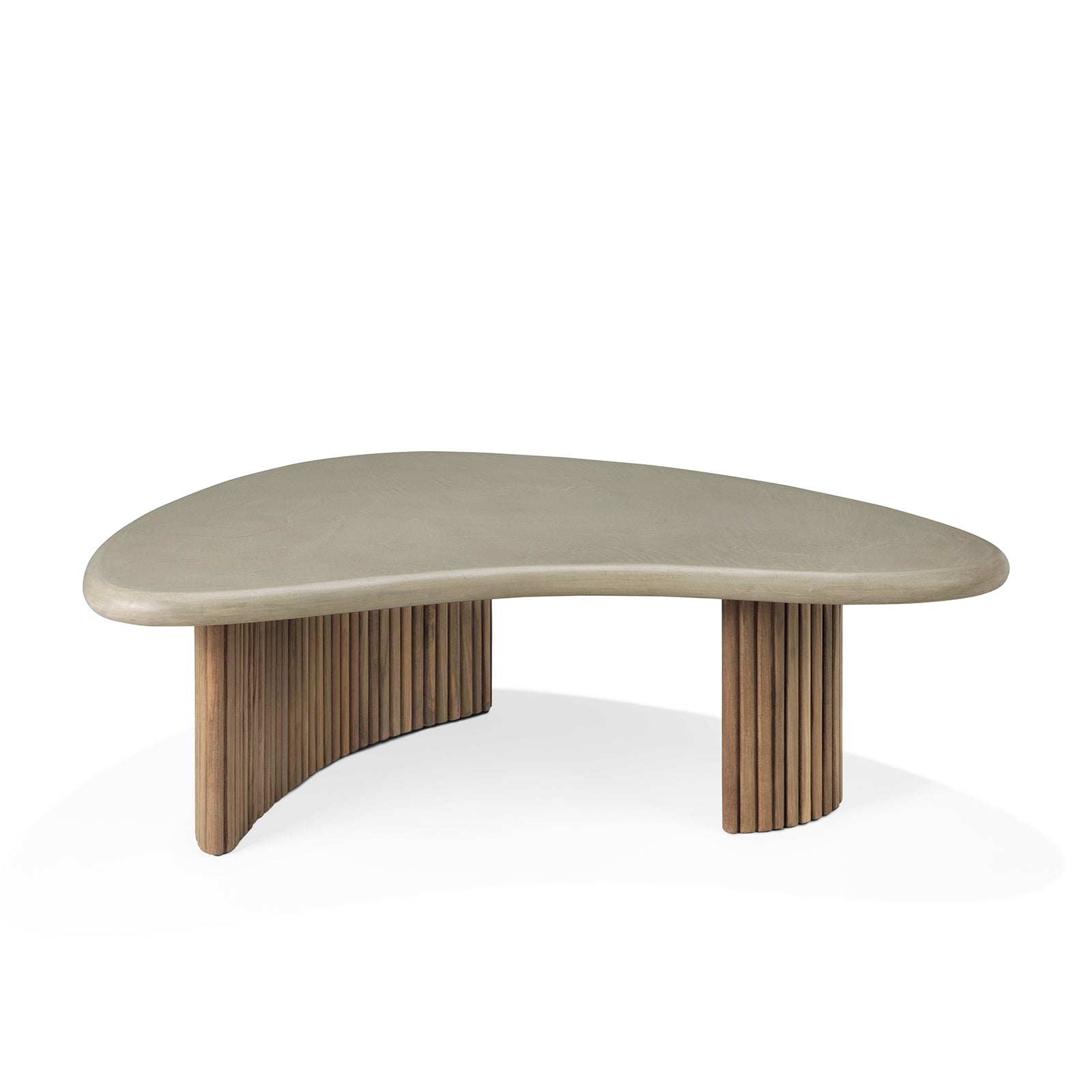 Boomerang Outdoor Coffee Table | Concrete & Teak 3