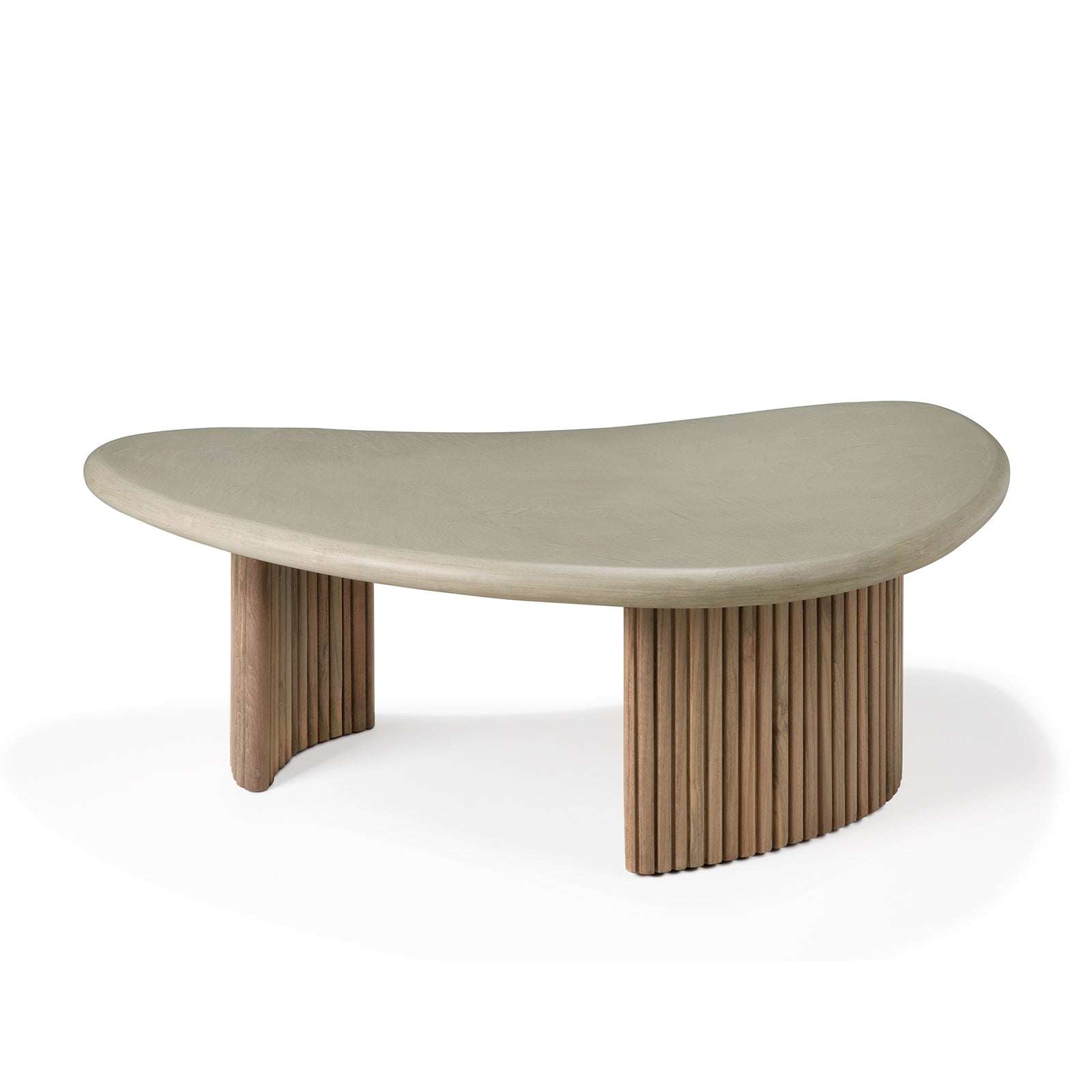 Boomerang Outdoor Coffee Table | Concrete & Teak 4