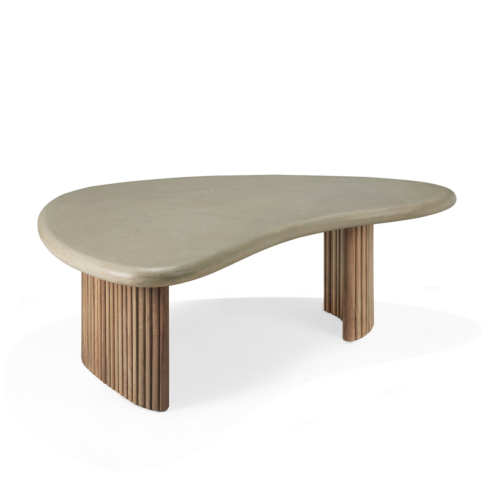 Boomerang Outdoor Coffee Table | Concrete & Teak 5