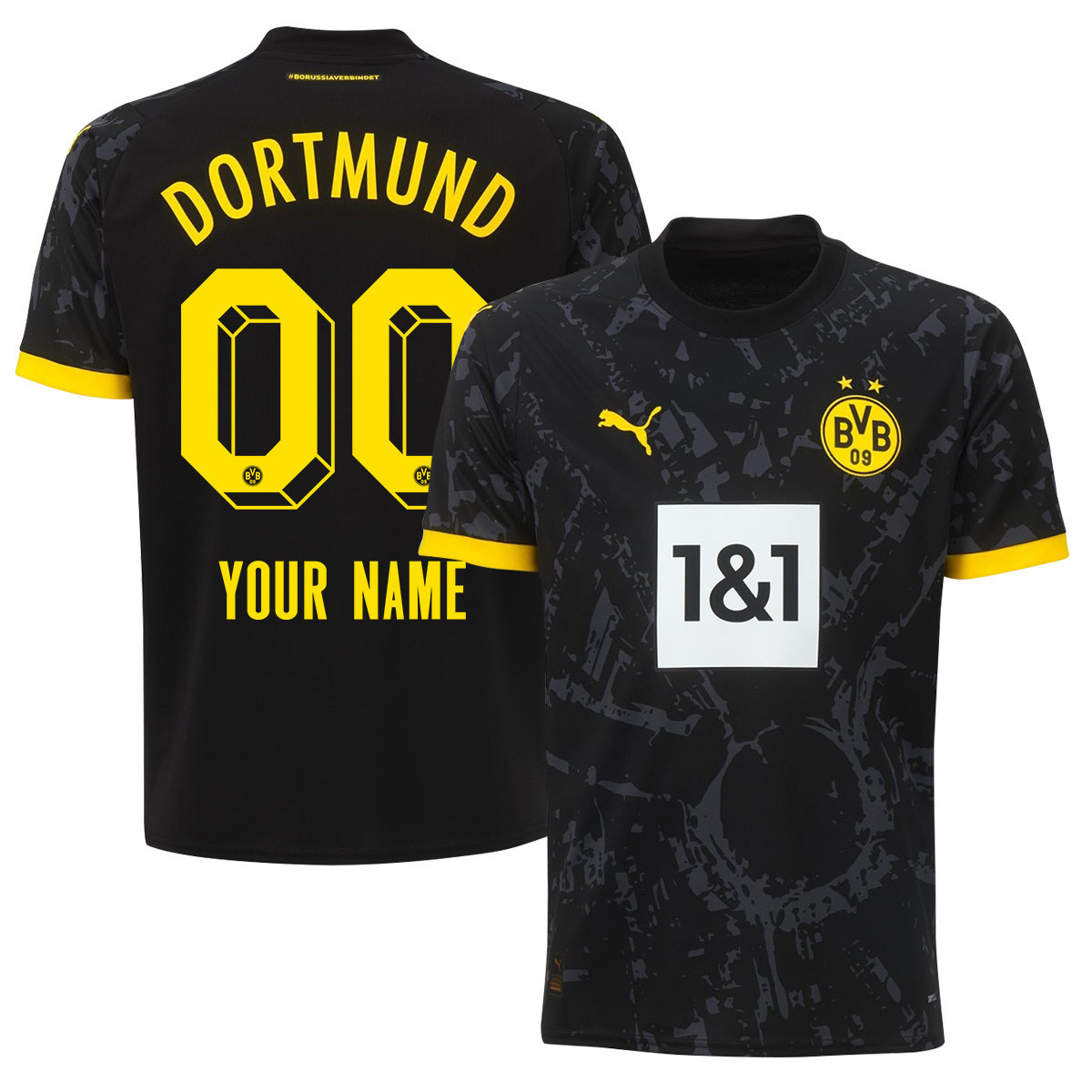 Borussia Dortmund 2023-24 Away Custom Jersey - Black
