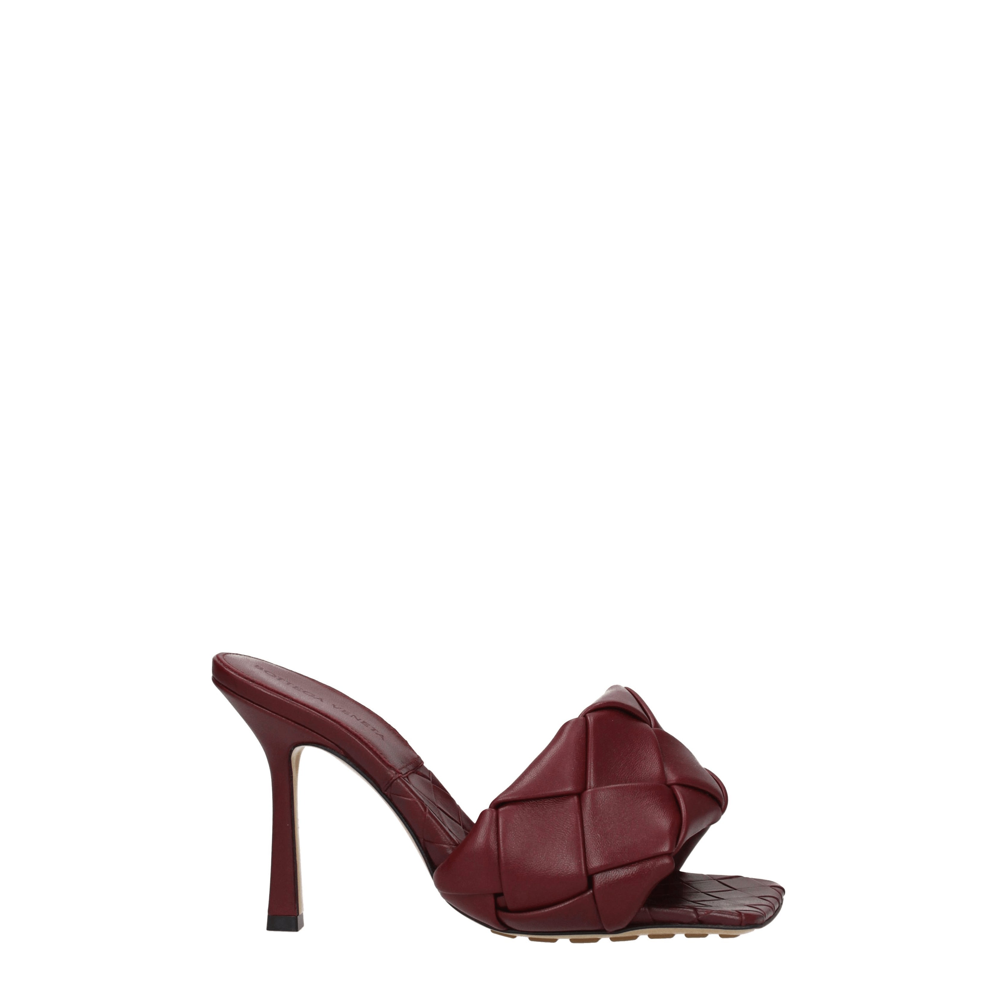 Bottega Veneta Sandals Women Leather Red/Cherry