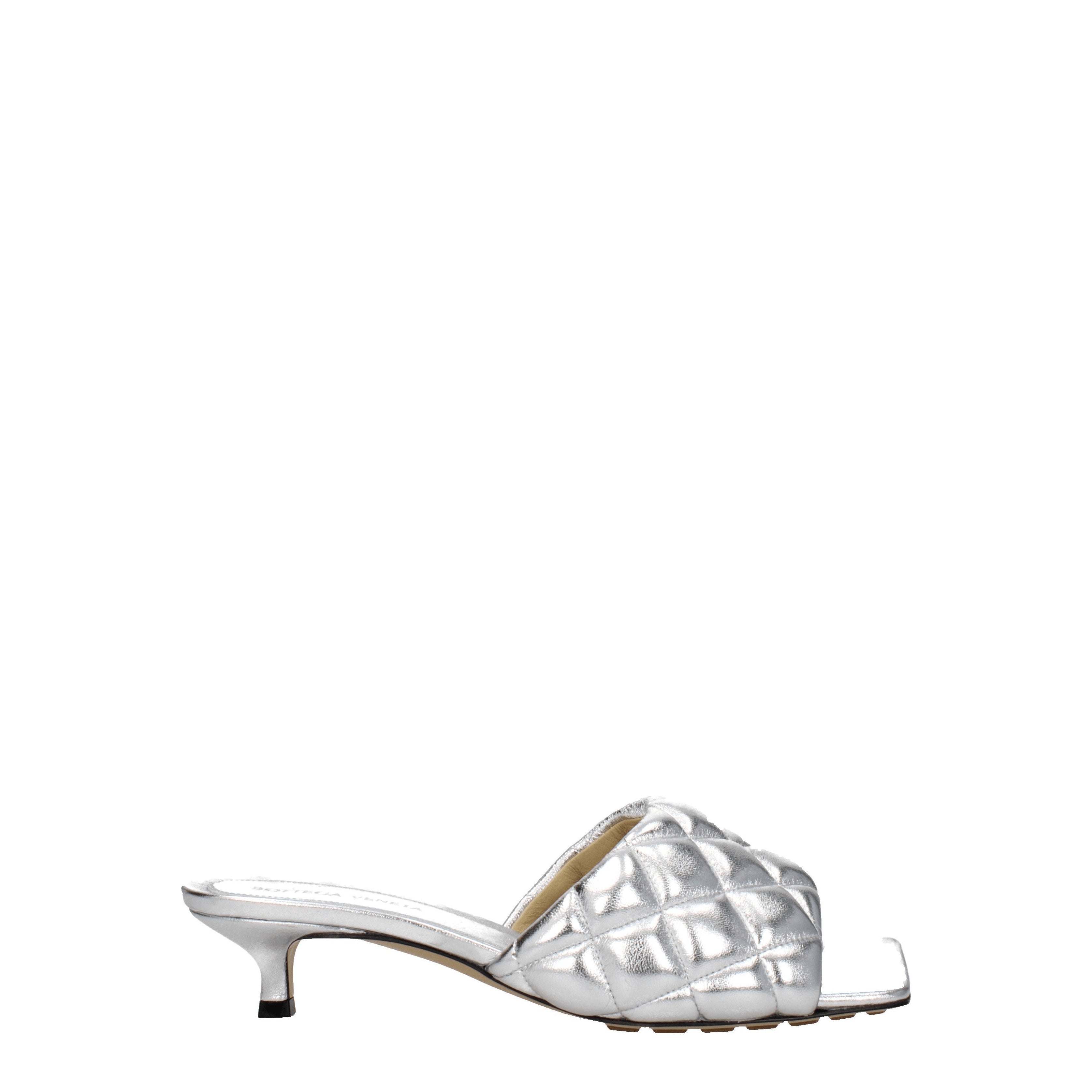 Bottega Veneta Sandals Women Leather Silver
