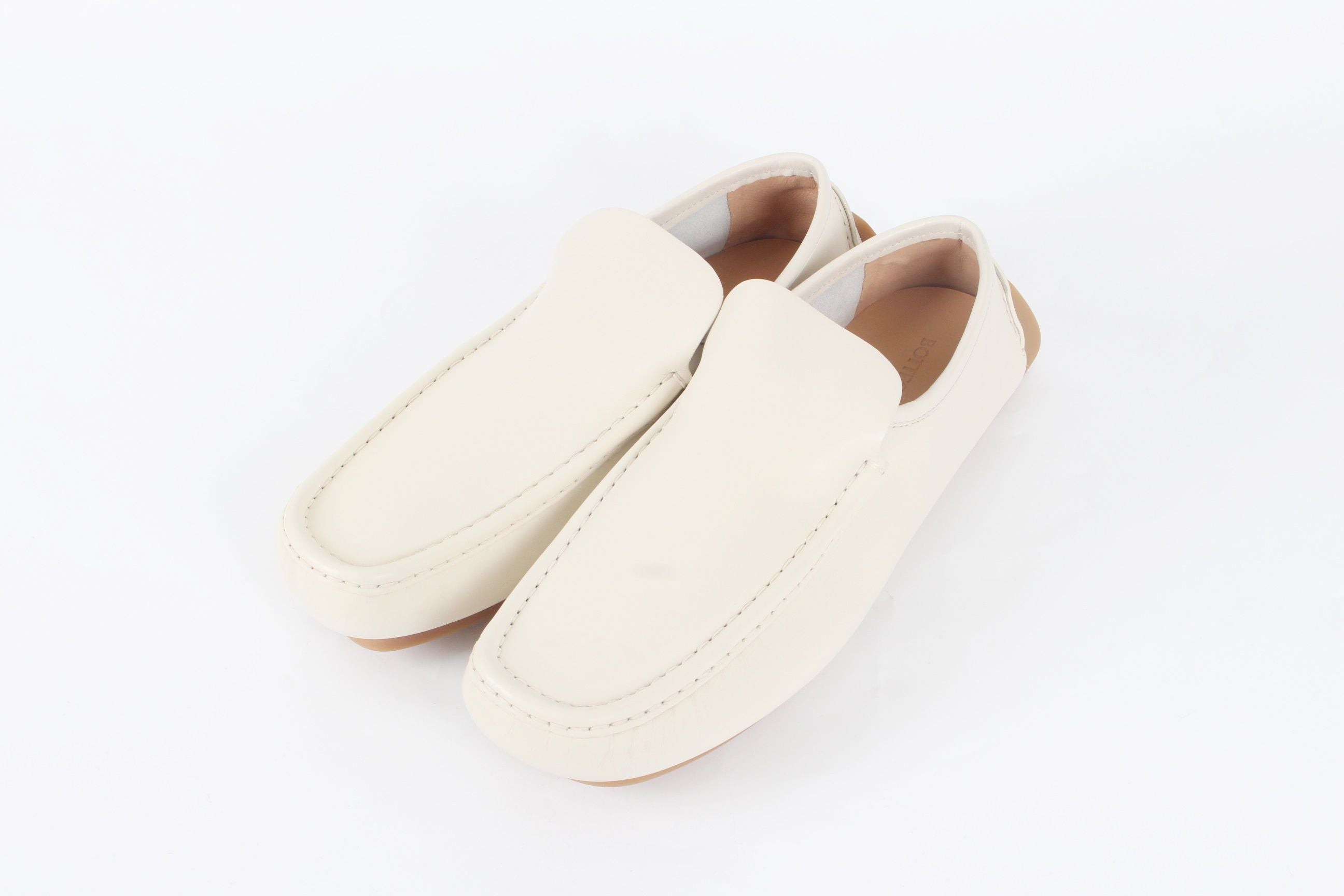 Bottega Veneta White Leather Driving Loafers 44 (290)