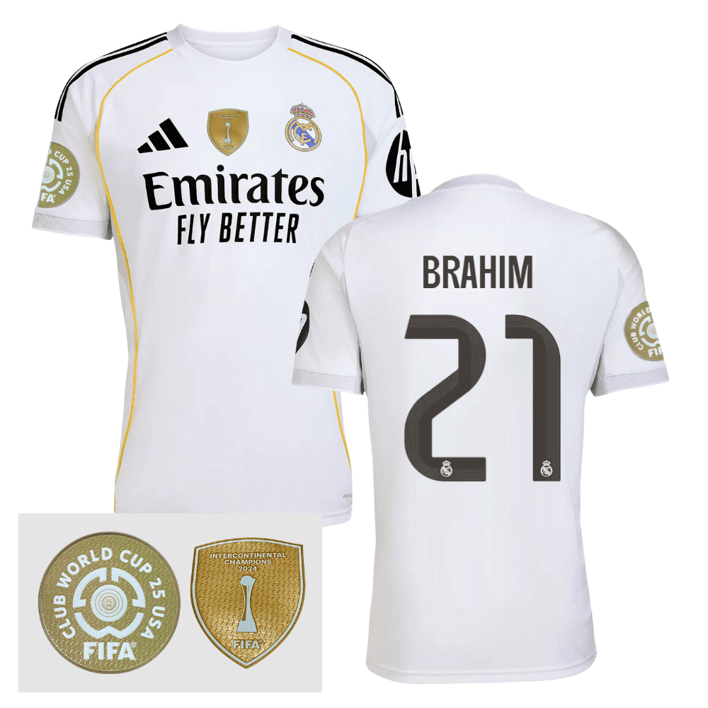 Brahim Daz 21 Real Madrid 2025/26 FIFA Club World Cup 25 USA Patch Home Men Jersey - White