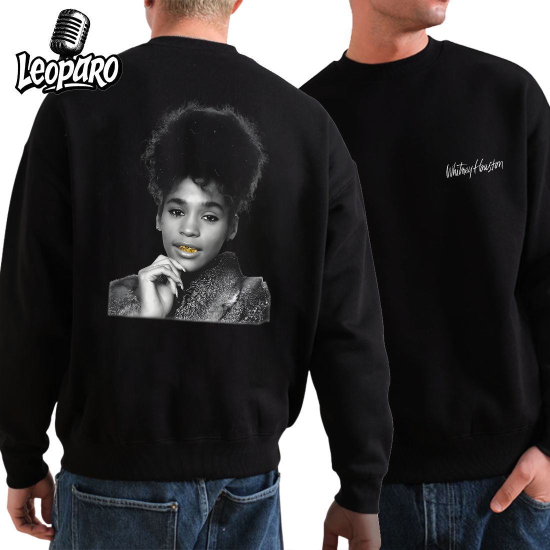 Whitney Houston Gold Grill Big Face Sweatshirt