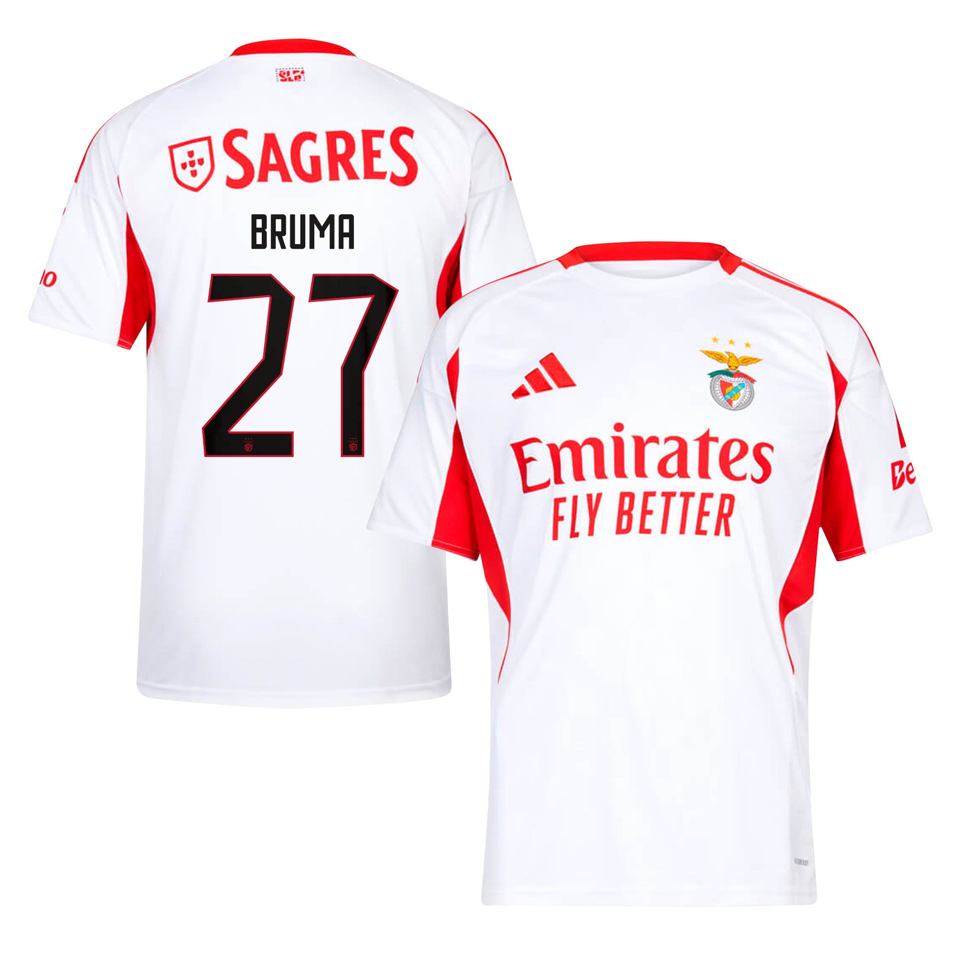 Bruma 27 SL Benfica 2025/26 Away Men Jersey - White