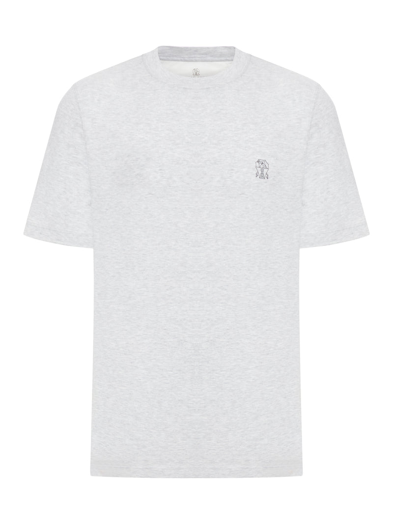 Brunello Cucinelli CREW NECK T-SHIRT IN COTTON JERSEY WITH LOGO