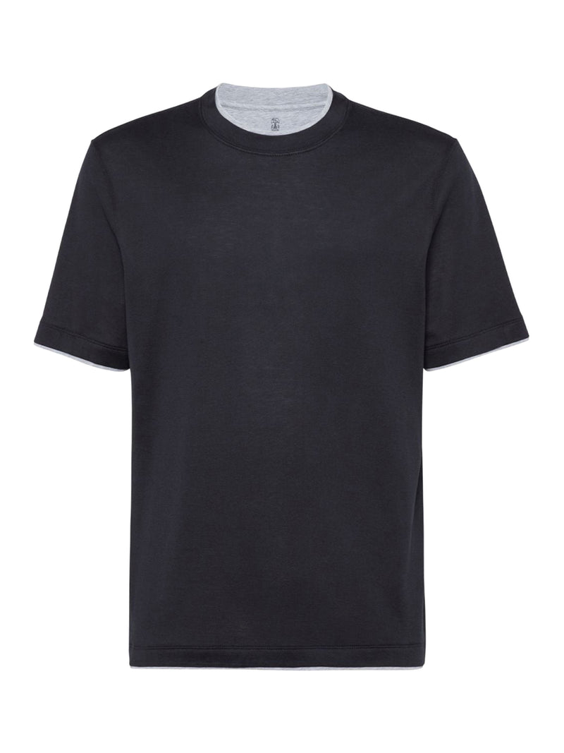 Brunello Cucinelli Jersey T-shirt with contrasting edging