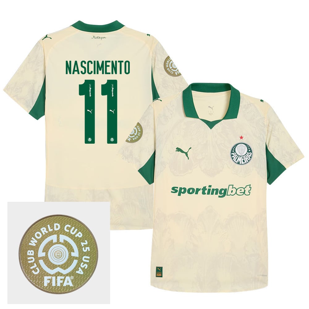 Bruno Nascimento 11 SE Palmeiras x KidSuper 2025/26 FIFA Club World Cup 25 USA Patch Men Jersey - Yellow