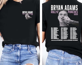 Bryan Adams Roll With The Punches Tour 2025 Double Sided Unisex T-Shirt