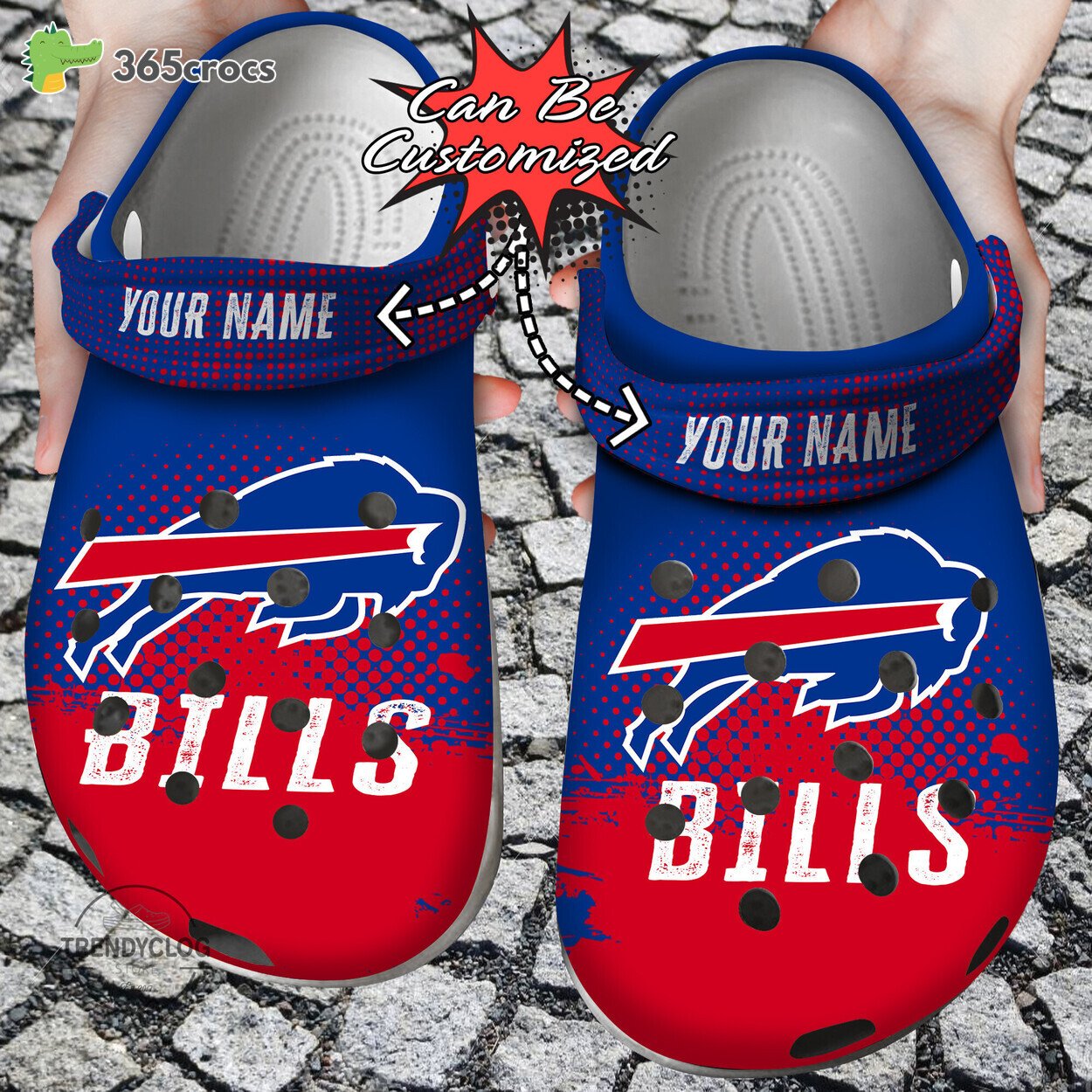 Buffalo Bills Half Tone Drip Flannel Clog Shoes