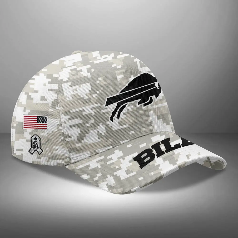 Buffalo Bills Nfl Arctic Camo 2024 Salute To Service Custom Name And Year Classic Cap Wcc1003