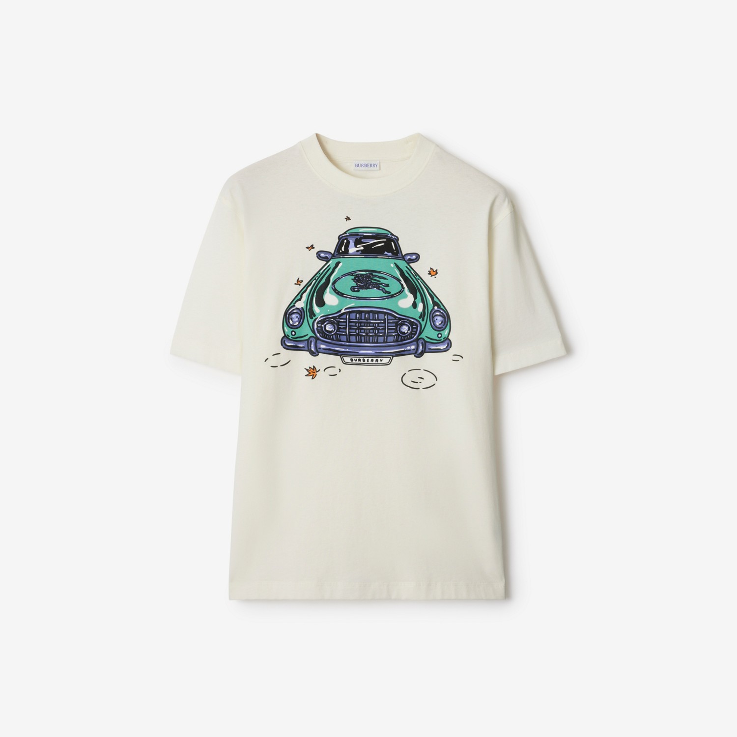 BURBERRY Car Cotton T-shirt Chalk