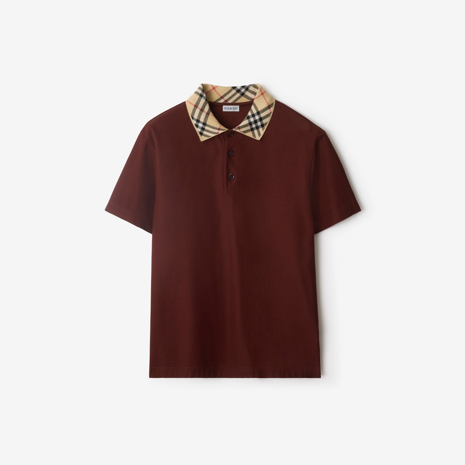 BURBERRY Check Collar Cotton Polo Shirt Box