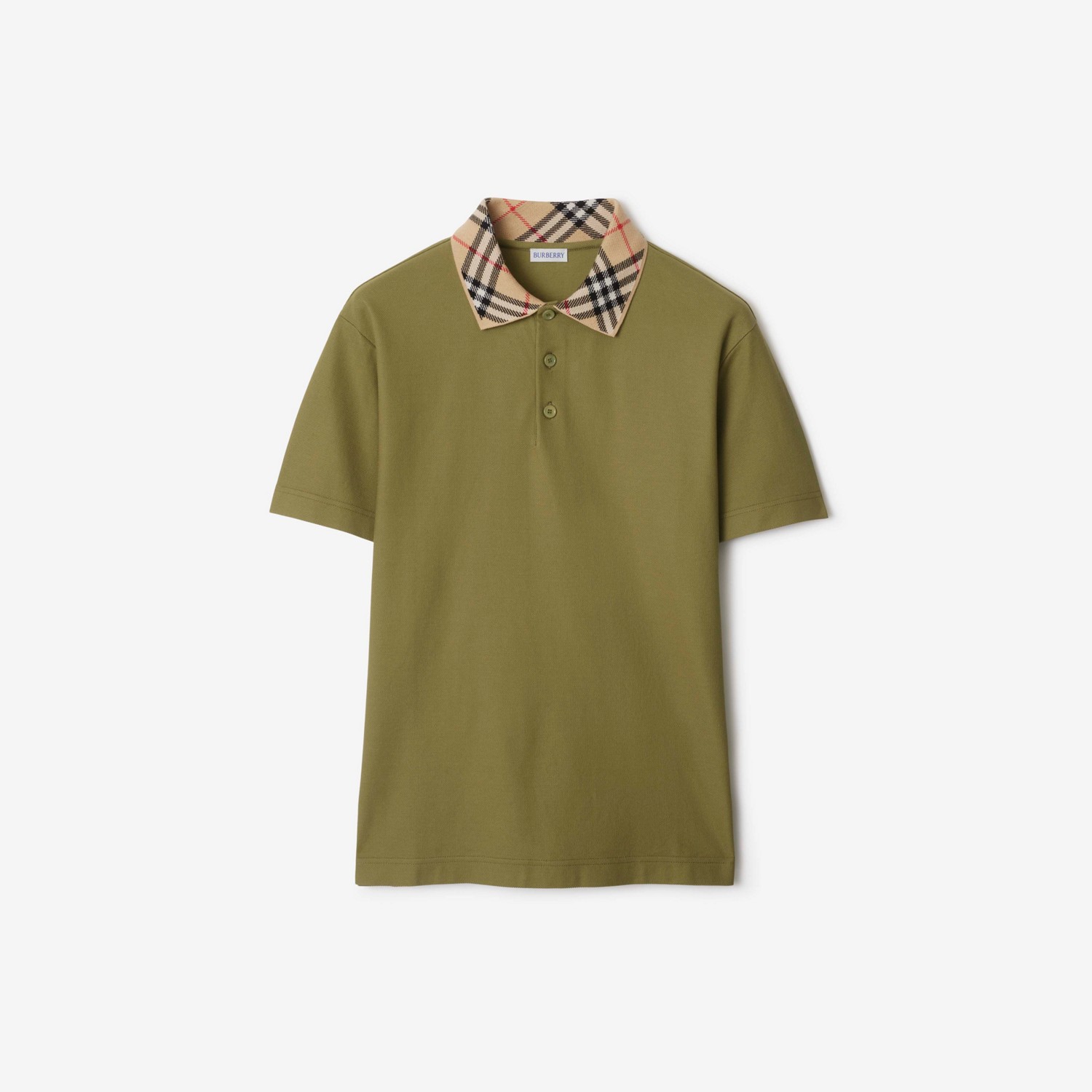 BURBERRY Check Collar Cotton Polo Shirt Estate