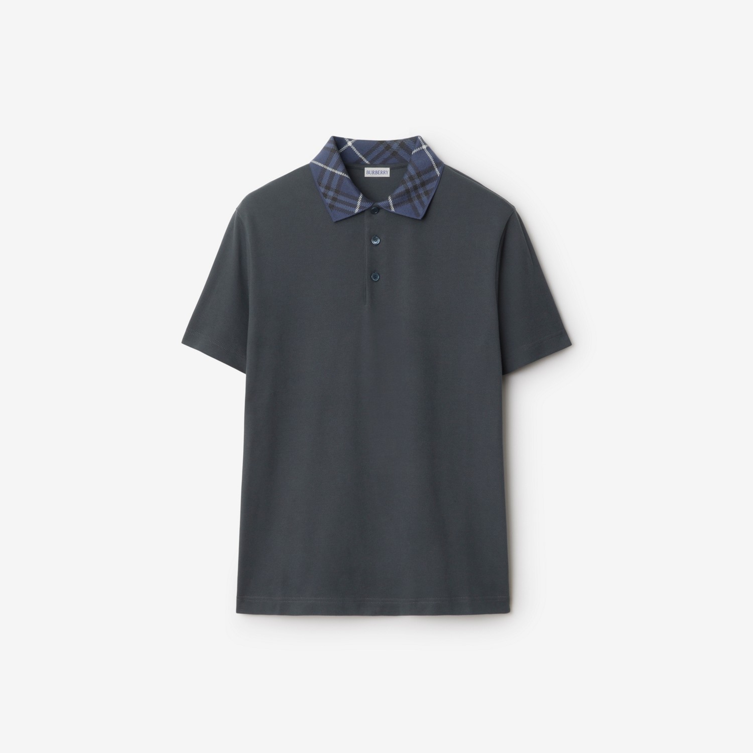 BURBERRY Check Collar Cotton Polo Shirt Magnet