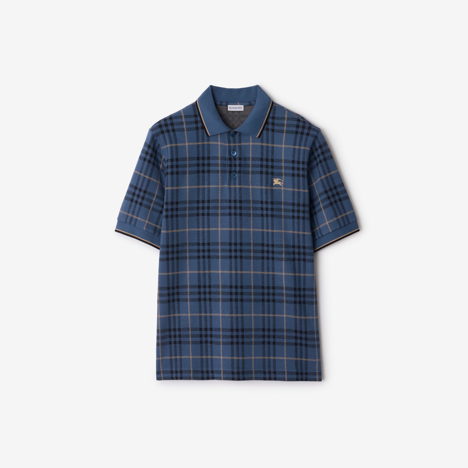 BURBERRY Check Cotton Polo Shirt Bay