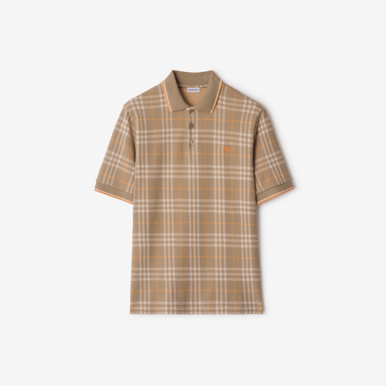 BURBERRY Check Cotton Polo Shirt Broom