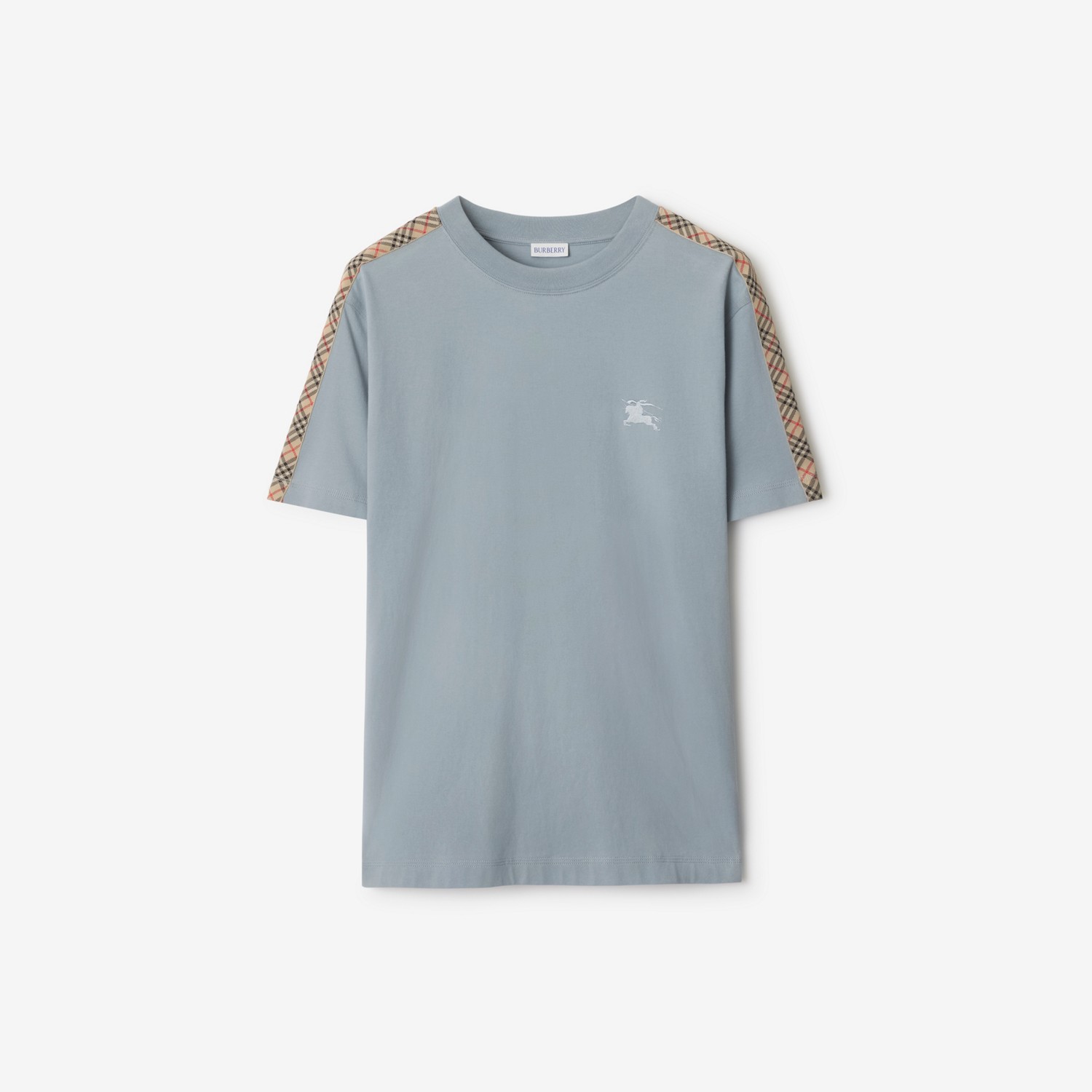 BURBERRY Check Trim Cotton T-shirt Gale