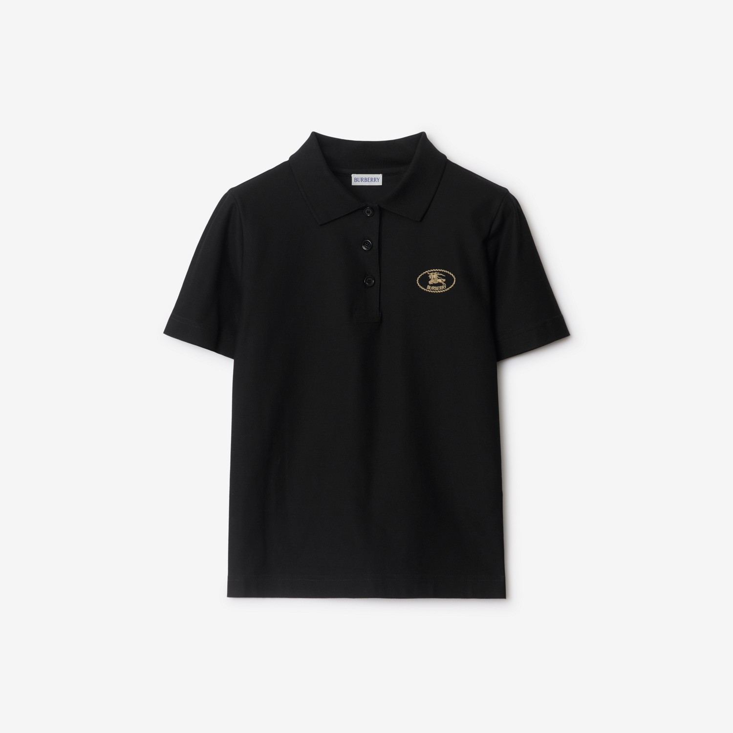 BURBERRY Cotton Polo Shirt Black