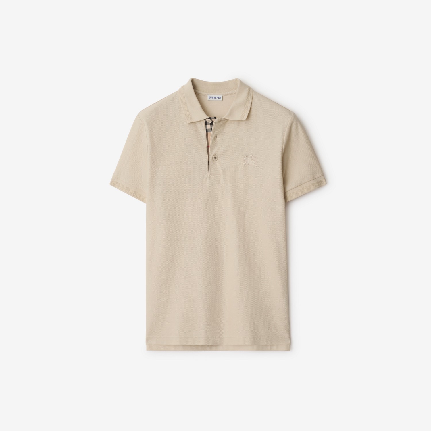 BURBERRY Cotton Polo Shirt Clam