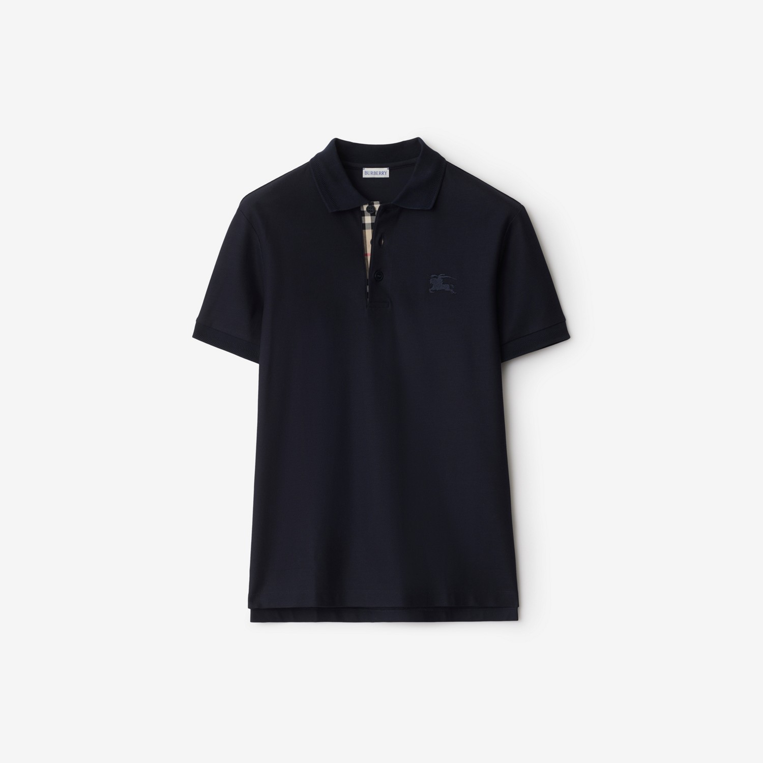 BURBERRY Cotton Polo Shirt Coal blue