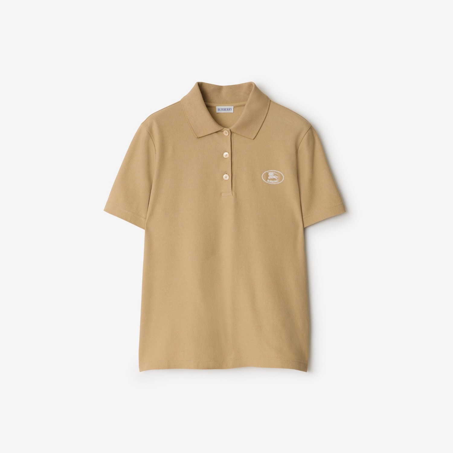 BURBERRY Cotton Polo Shirt Flax