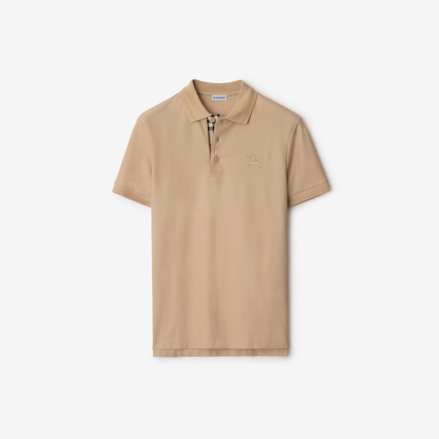 BURBERRY Cotton Polo Shirt Soft fawn