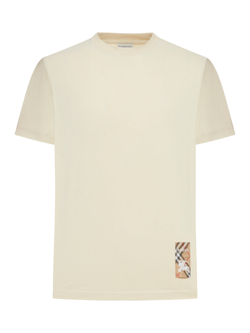 Burberry COTTON T-SHIRT WITH CHECK APPLICATION