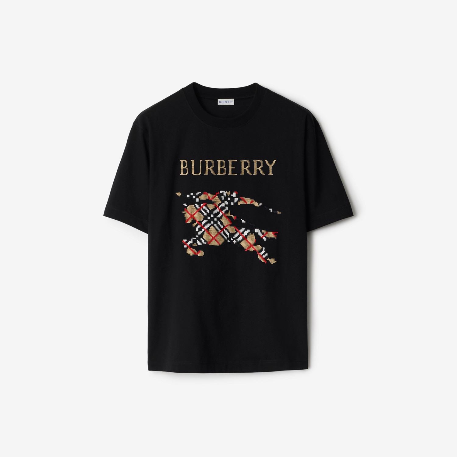 BURBERRY Cross Stitch EKD Cotton T-shirt Black