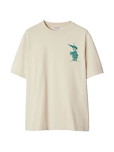 Burberry EKD Embroidered Cotton Crewneck T-Shirt Chalk