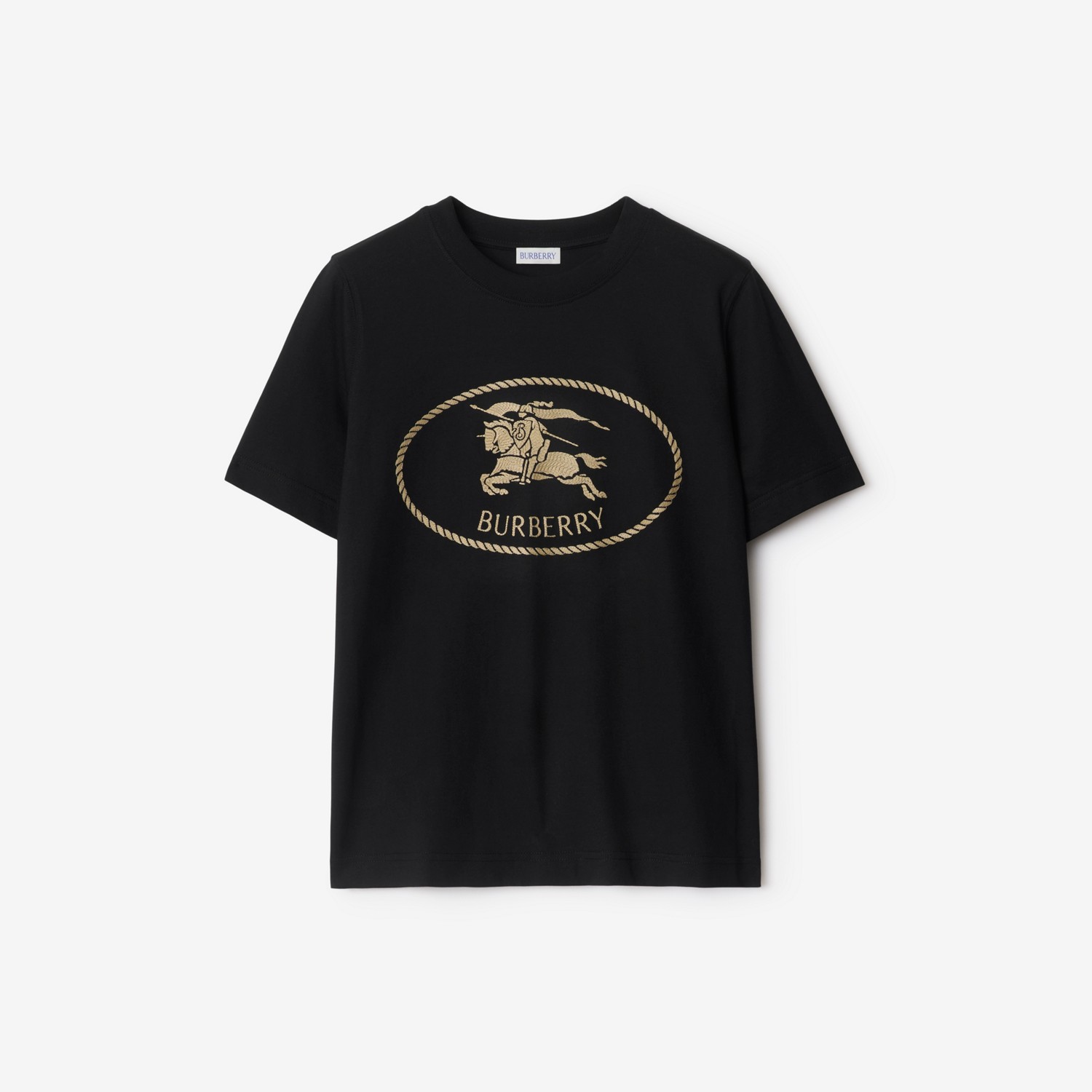 BURBERRY Knight Stamp Cotton T-shirt Black