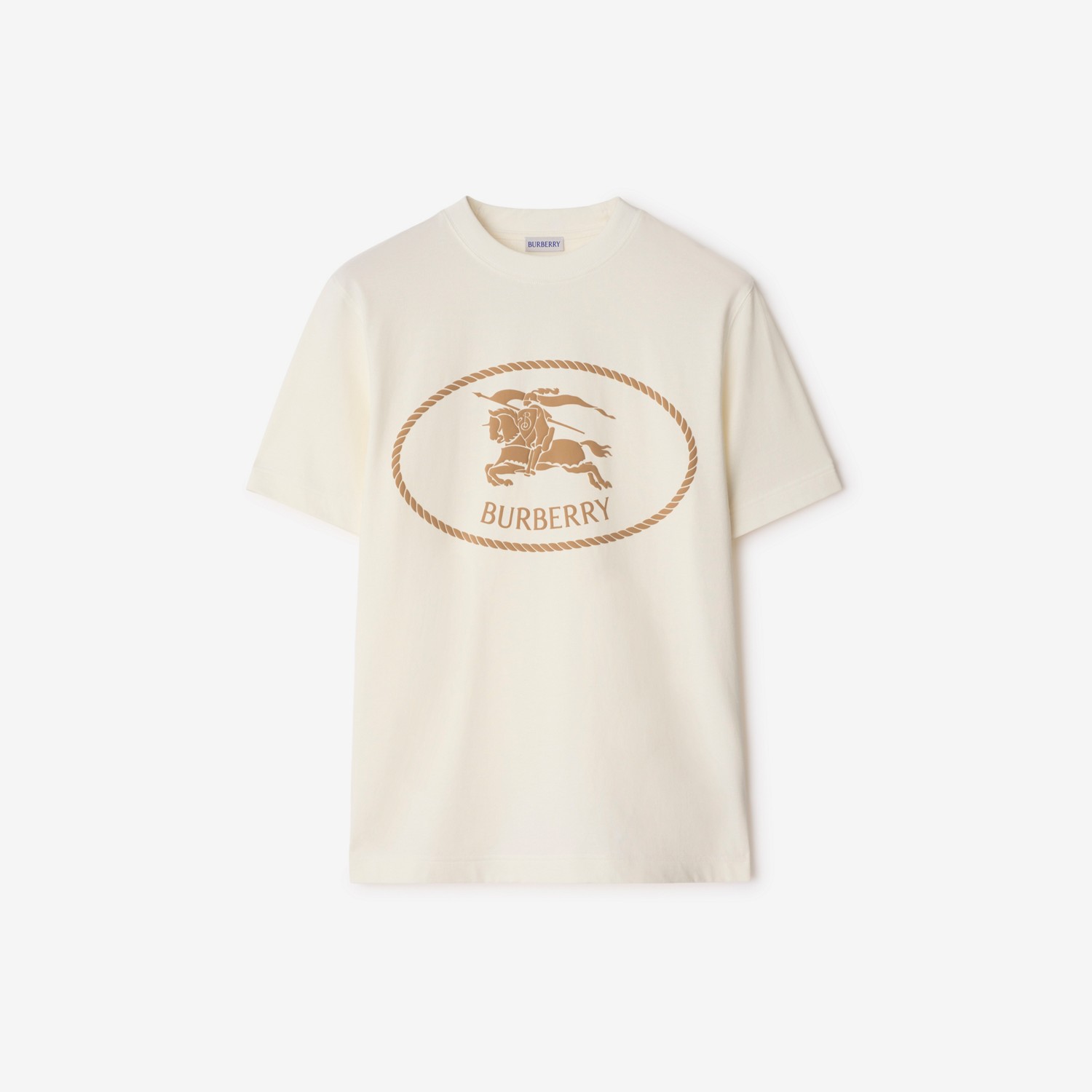 BURBERRY Knight Stamp Cotton T-shirt Chalk