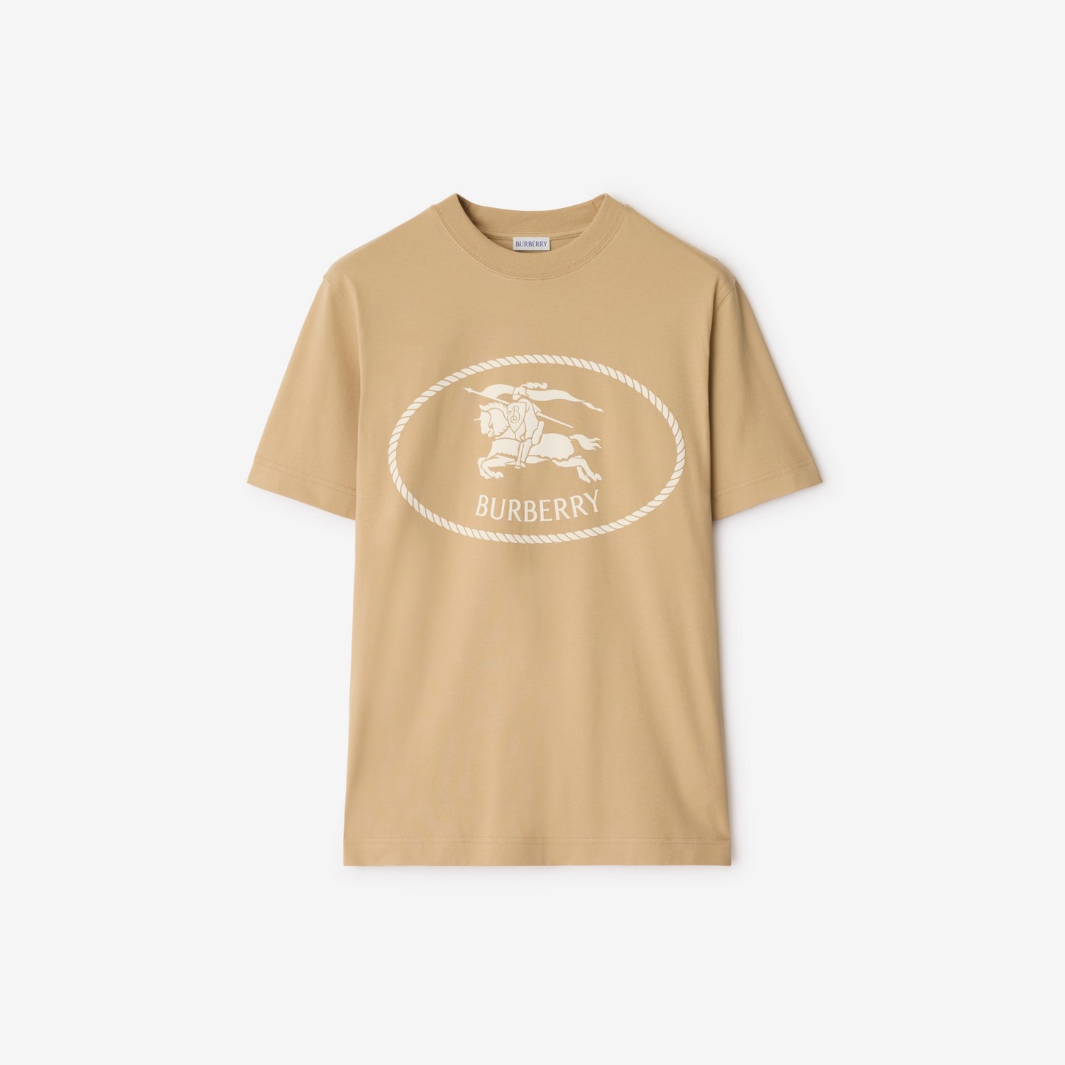 BURBERRY Knight Stamp Cotton T-shirt Flax