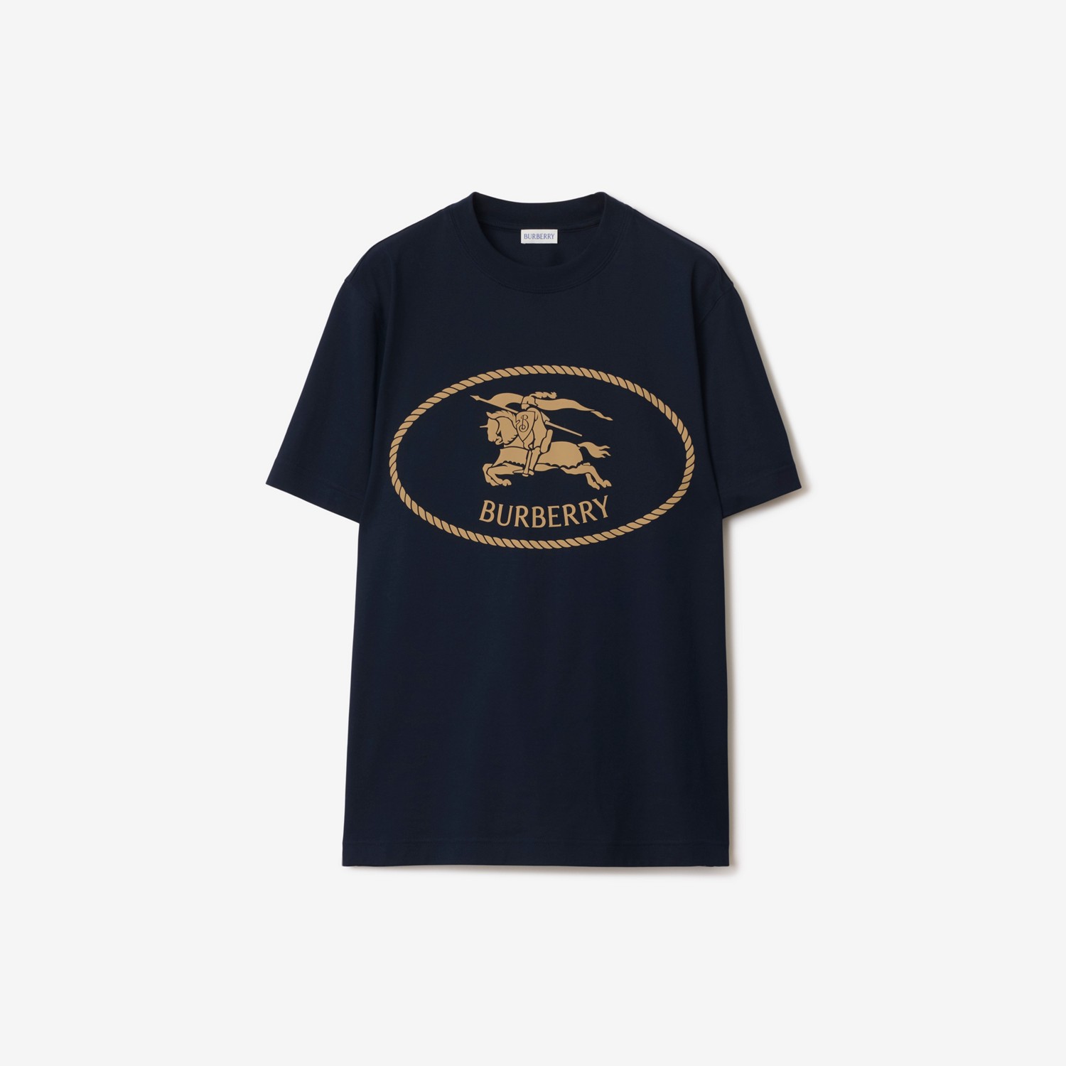 BURBERRY Knight Stamp Cotton T-shirt Navy