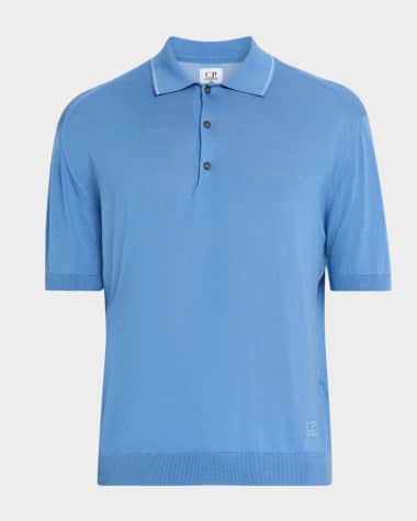 C.P. Company Men's Cotton Knit Polo Shirt Pacific coast