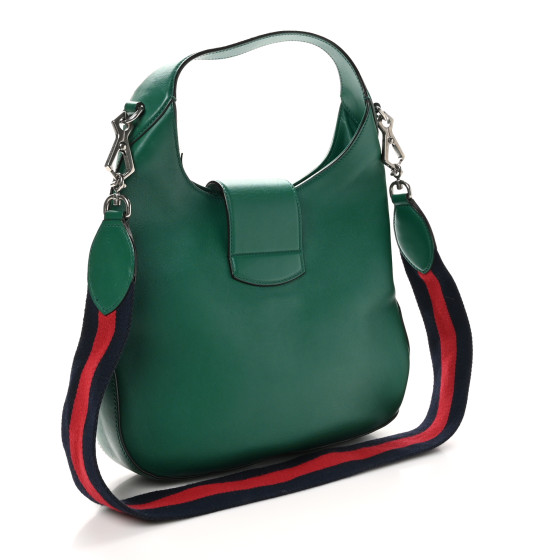 Calfskin Web Embroidered Small Dionysus Hobo Emerald Green - Image 3