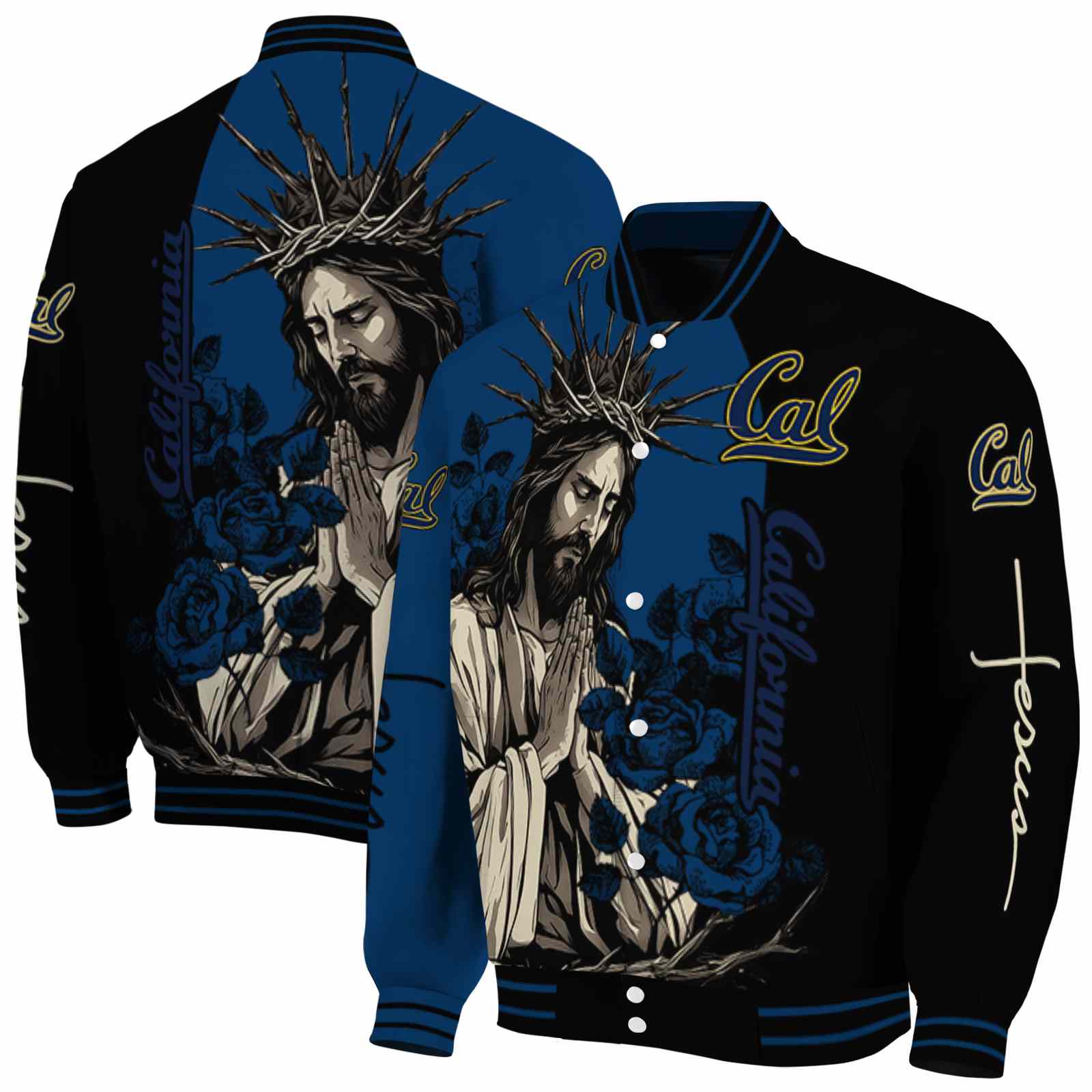 California Golden Bears NCAA Hands In Prayer Blue Black Jacket Custom Gift For Sport Team Fans 