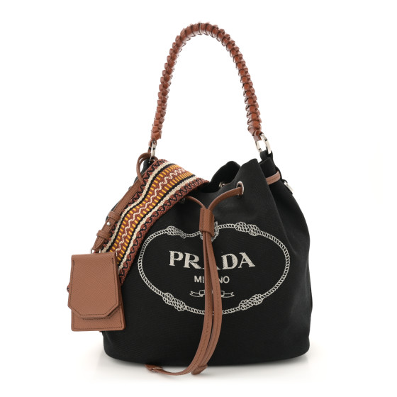 Canapa Logo Bucket Bag Black Cognac