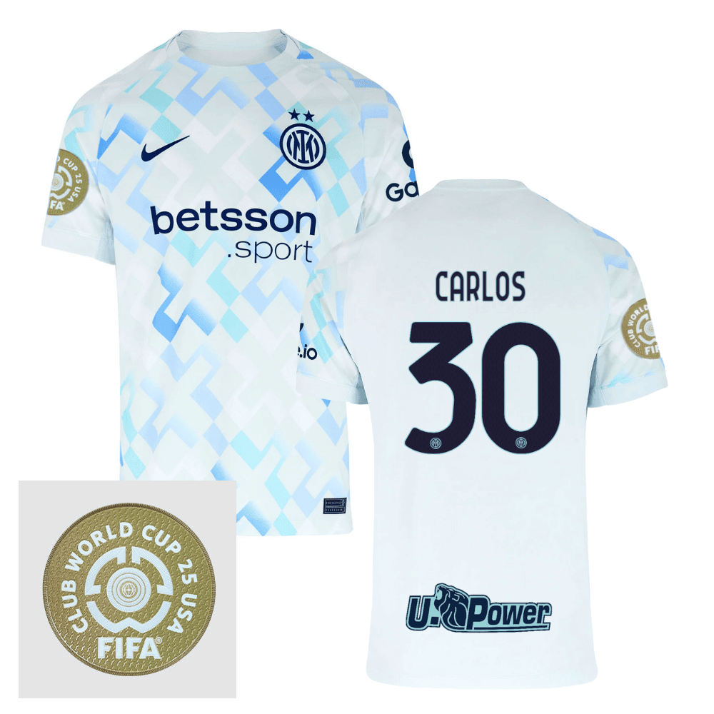 Carlos Augusto 30 Inter Milan FIFA Club World Cup 25 USA Patch Away Men Jersey - White