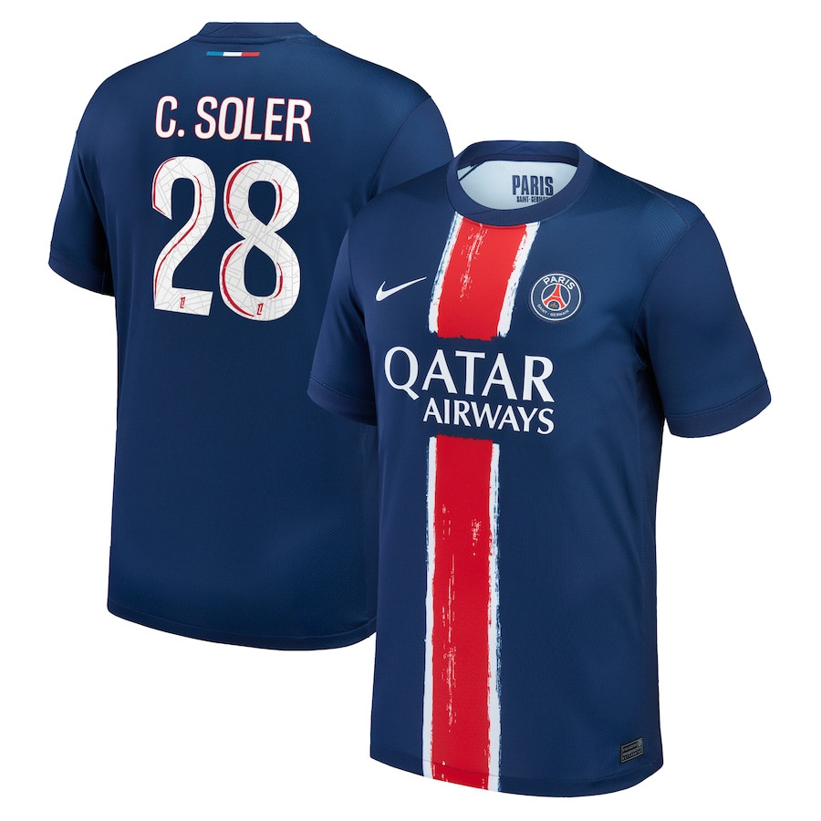 Carlos Soler 28 Paris Saint-Germain 2024/25 Home Jersey - Navy