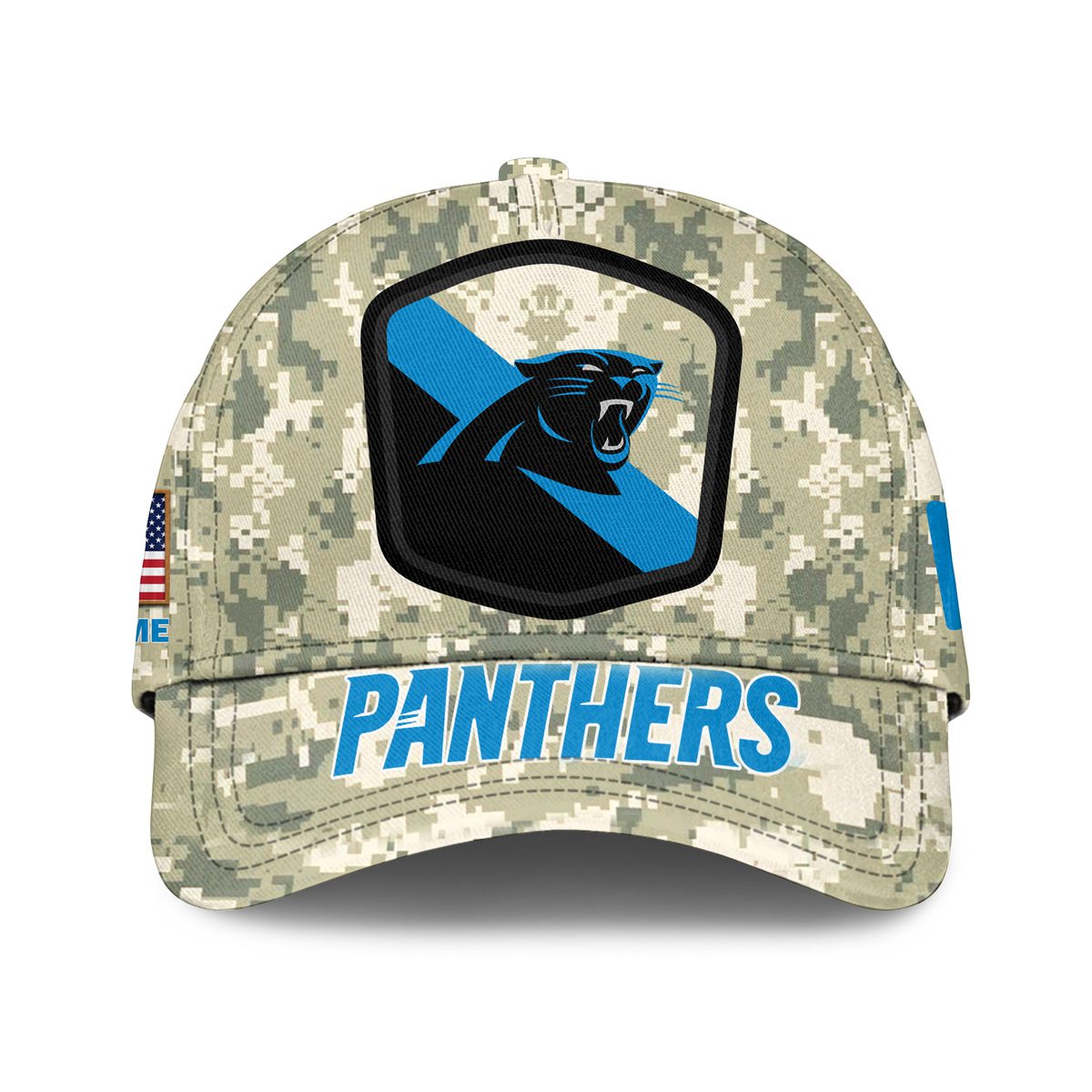 Carolina Panthers Camo Salute To Service Personalized Classic Baseball Cap