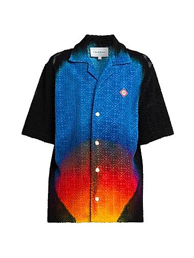Casablanca Camp Collar Jacquard Monogram Shirt Tie Dye