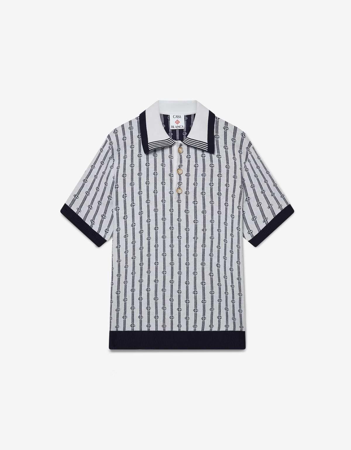 Casablanca Grey Monogram Polo Shirt