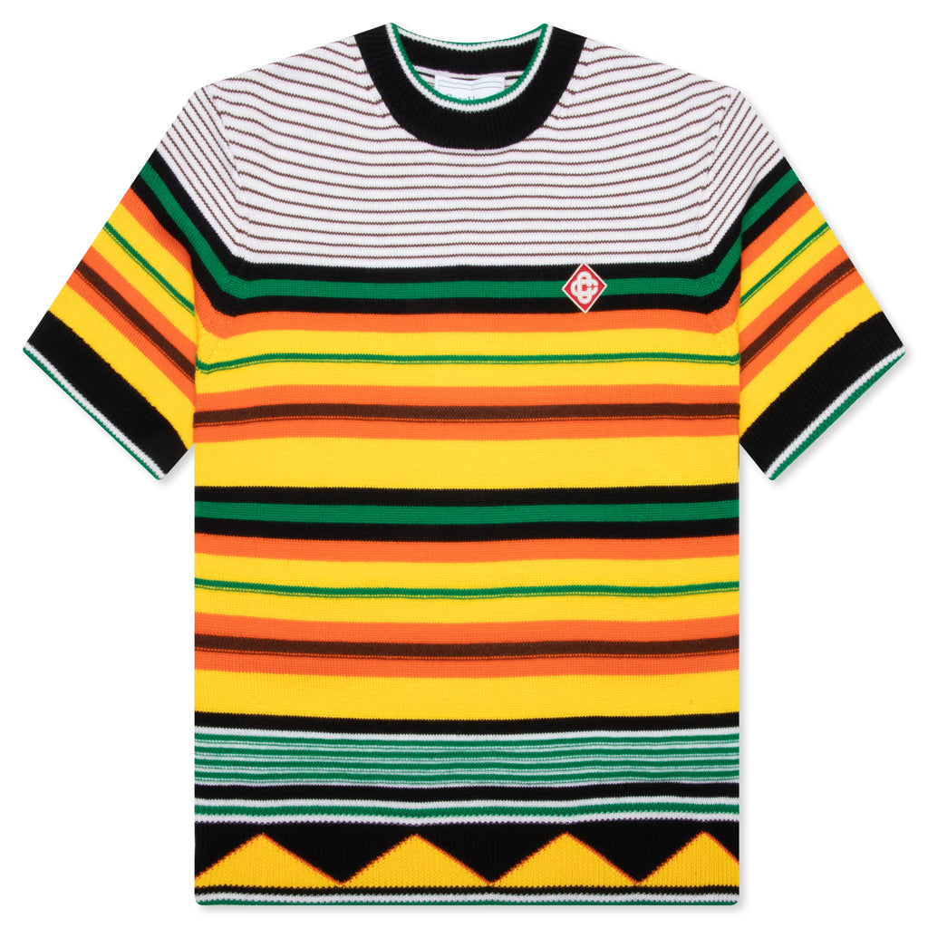 Casablanca Knitted Wool Striped Tee - Multi Stripe