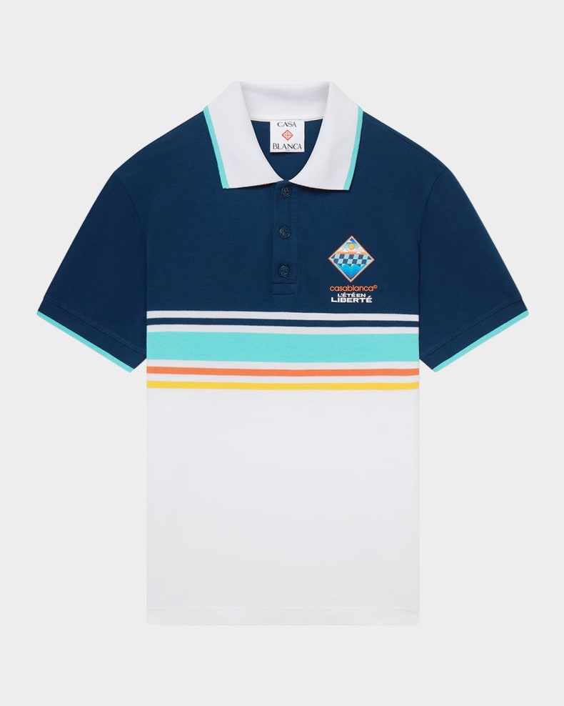 CASABLANCA Men's Greco Wave Polo Shirt Greco wave