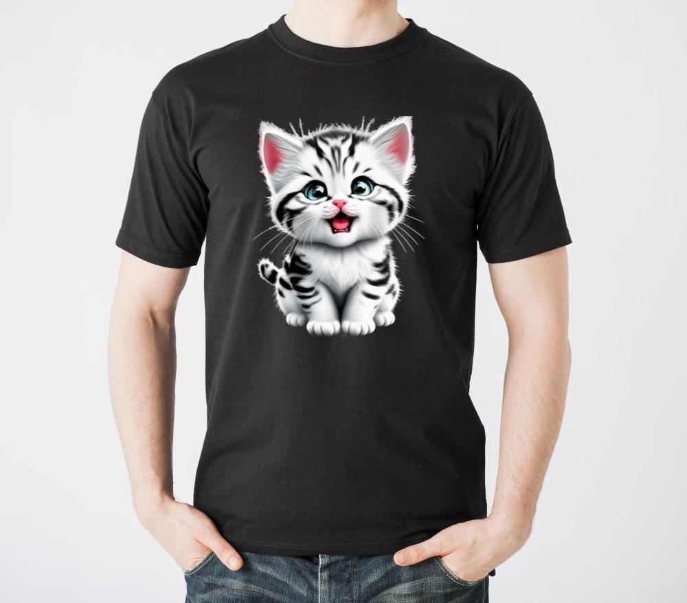 Cat funny cats animals Adorable Floral Kitten - Unisex Standard T-Shirt