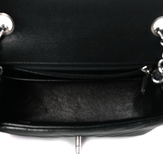 Caviar Chevron Quilted Mini Square Flap Black - Image 5